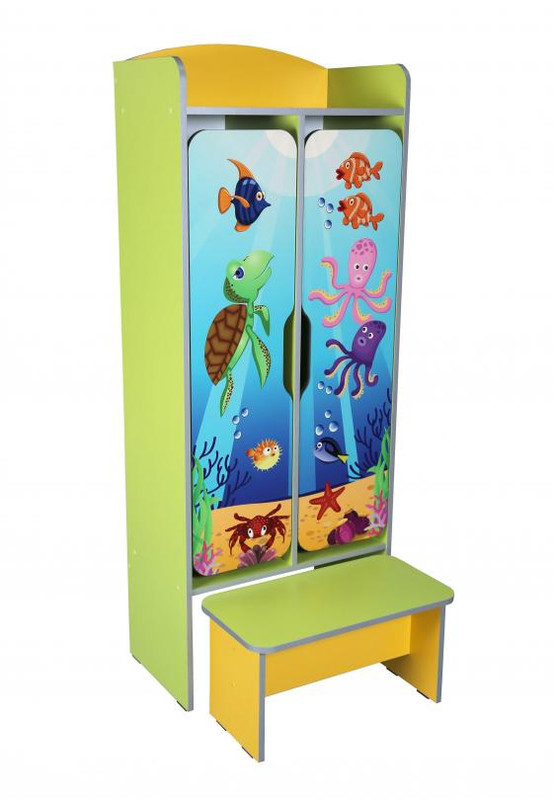 Шафа для роздягальні в дитячому садочку АНШАР ГРУП, 2-секційна, (35601_ПС)